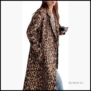 Wool Blend Long Trench Coat Double Breasted Pea Coat Winter Warm